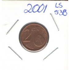 Moeda 2 Cents Euro 2001 Holanda