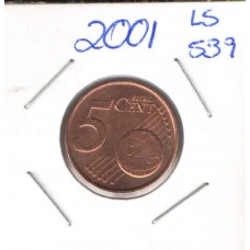 Moeda 5 Cents Euros 2001 Holanda