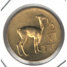 Moeda 1/2 Sole de Ouro 1970 Peru ls861