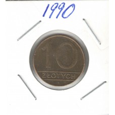 Moeda 10 Zlotych 1990 Polônia