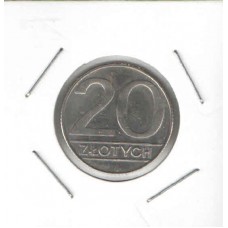 Moeda 20 Zlotych 1990 Polônia - ls918