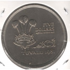 Moeda 5 Dollars Tuvalu 1981