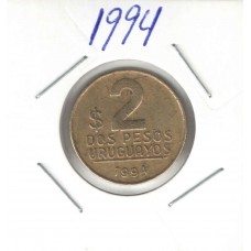 Moeda 2 Pesos 1994 Uruguai
