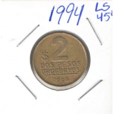 Moeda 2 Pesos 1994 Uruguai 