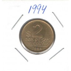 Moeda 2 Pesos 1994 Uruguai ls862
